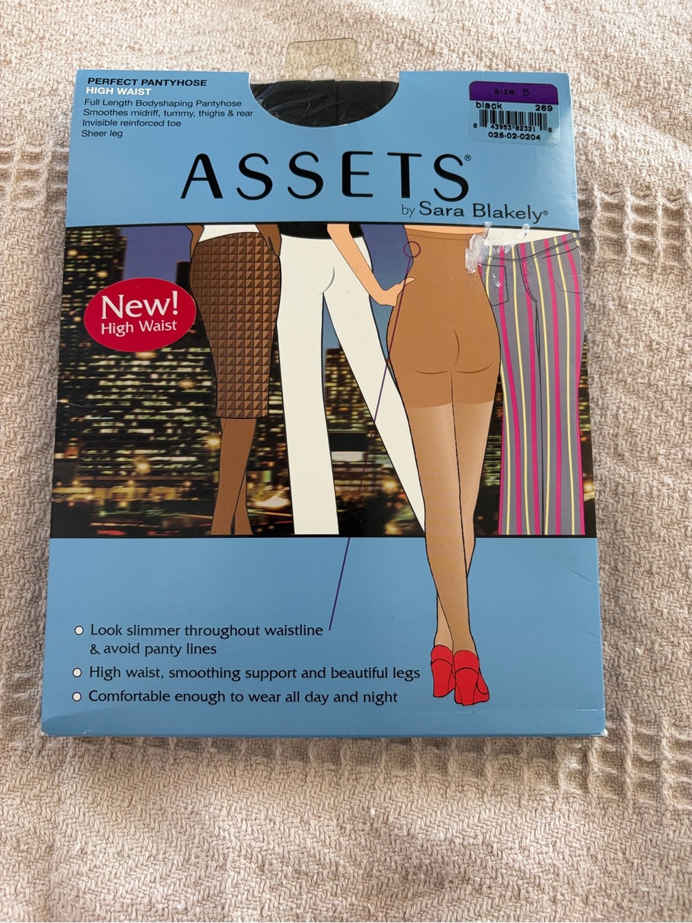 ASSETS by Sara Blakely Plus Size Sheer High Waist Shaping Pantyhose - Black